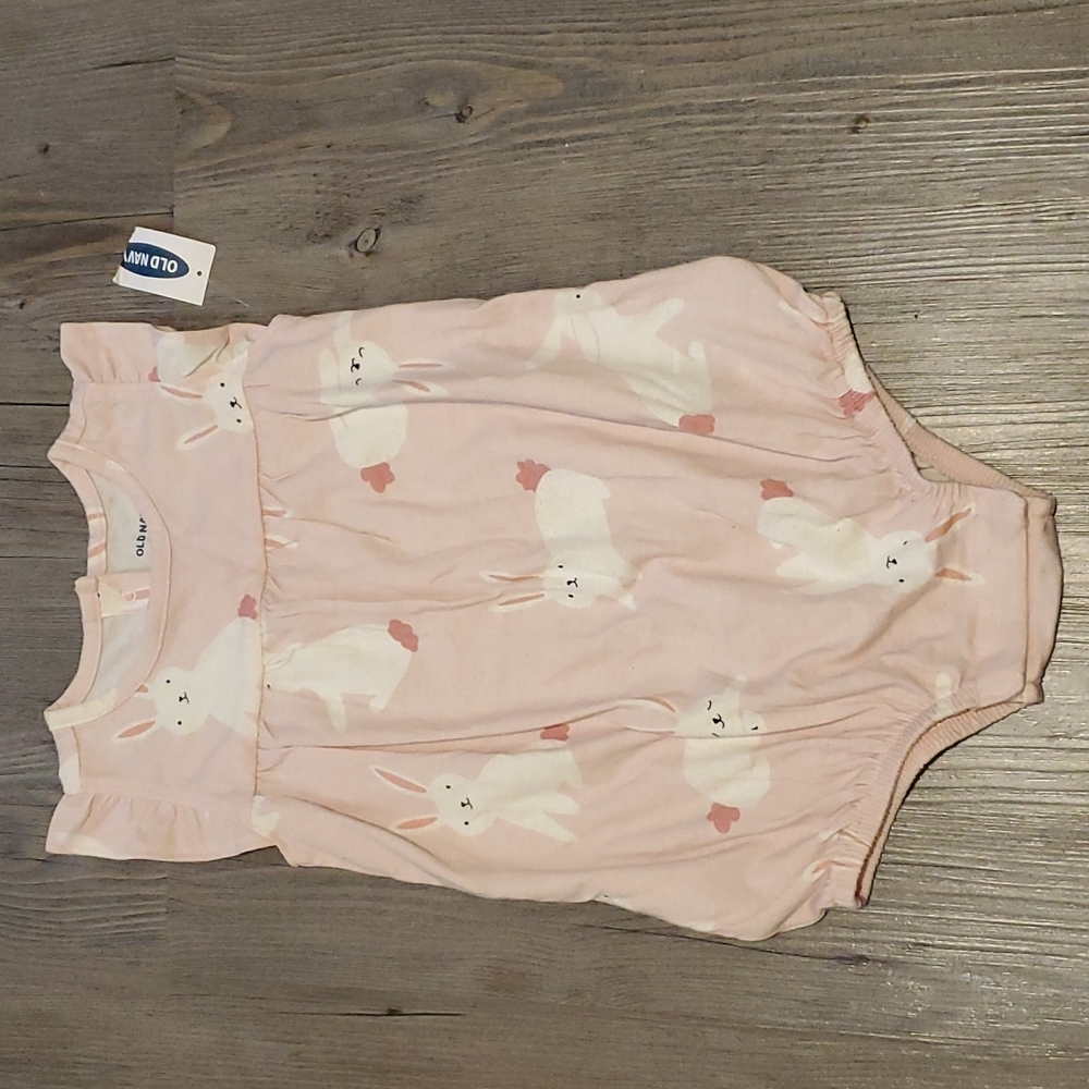 💚 Old Navy | Toddler Romper | Bunnies | Pink | 12-18 Months | NWT